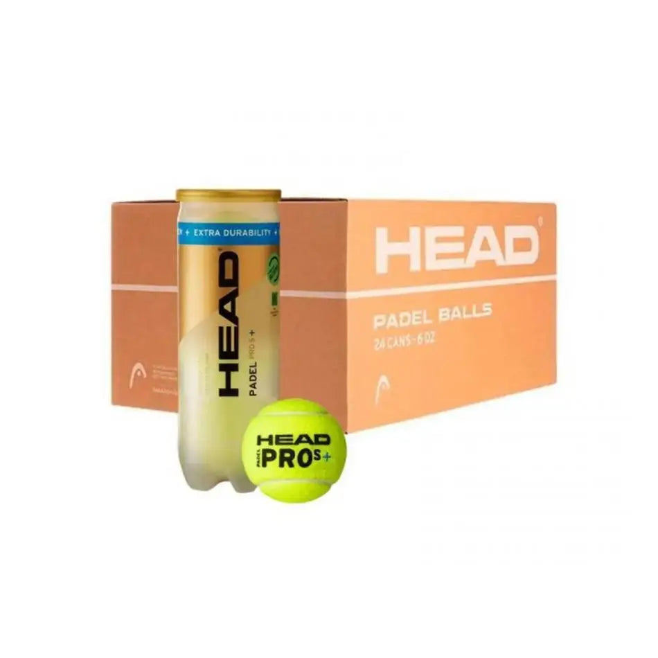 Head Pro S + Padel Balls - High Durability, Available in Sets of 3, 6, 12, or 24 Botes, Ideal for Advanced Players, Excellent Control, and Robust Felt for Long-lasting Performance in Padel Sports Equipment.
