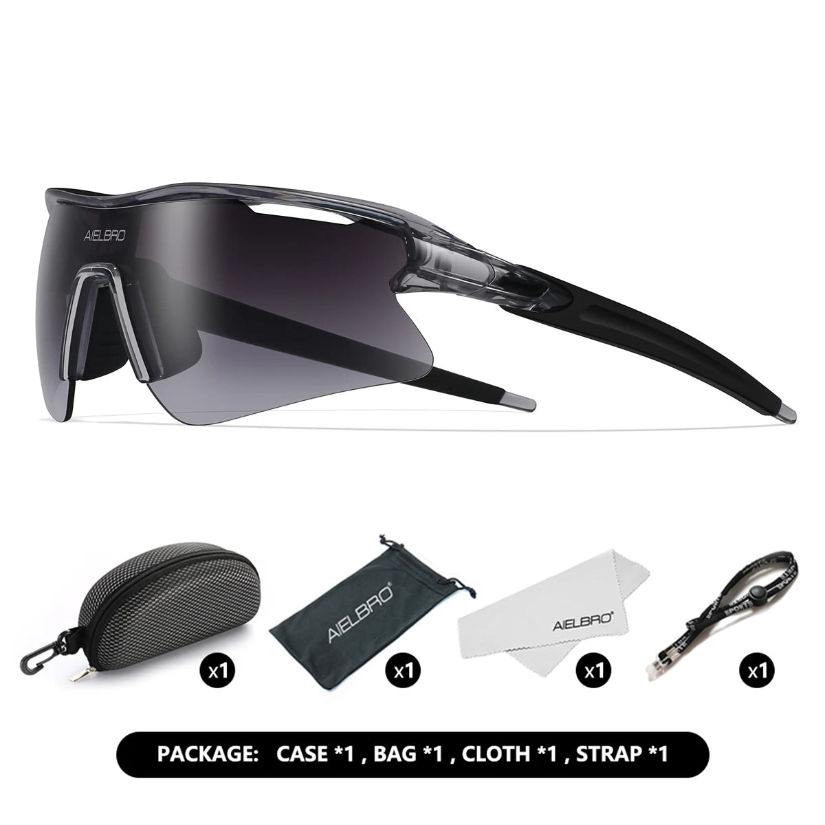 AIELBRO Sports Sunglasses for Men Women Cycling Running - UV400 Protection Bicycle Glasses for Road Bike & Outdoor Activities