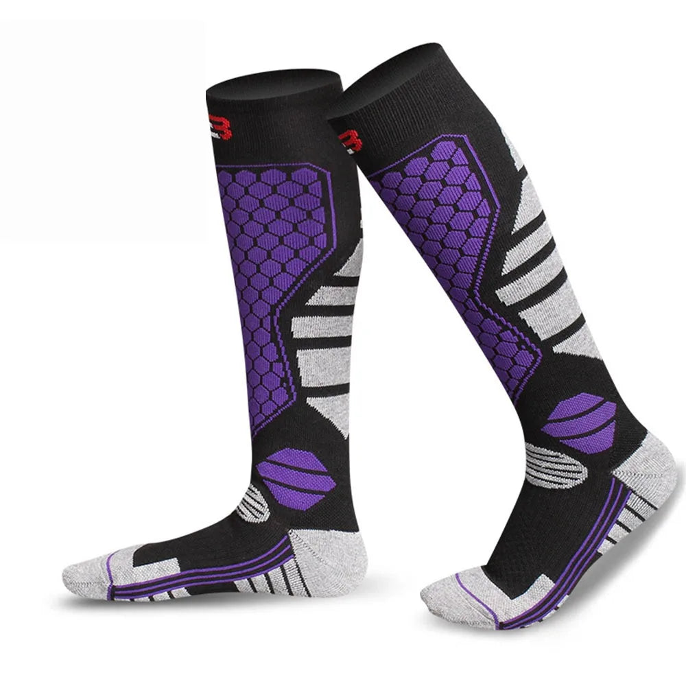 Winter Warm Ski Socks Anti-slip Thickened Breathable Compression Snowboard Socks Thermal Moisture-wicking Knee High Socks