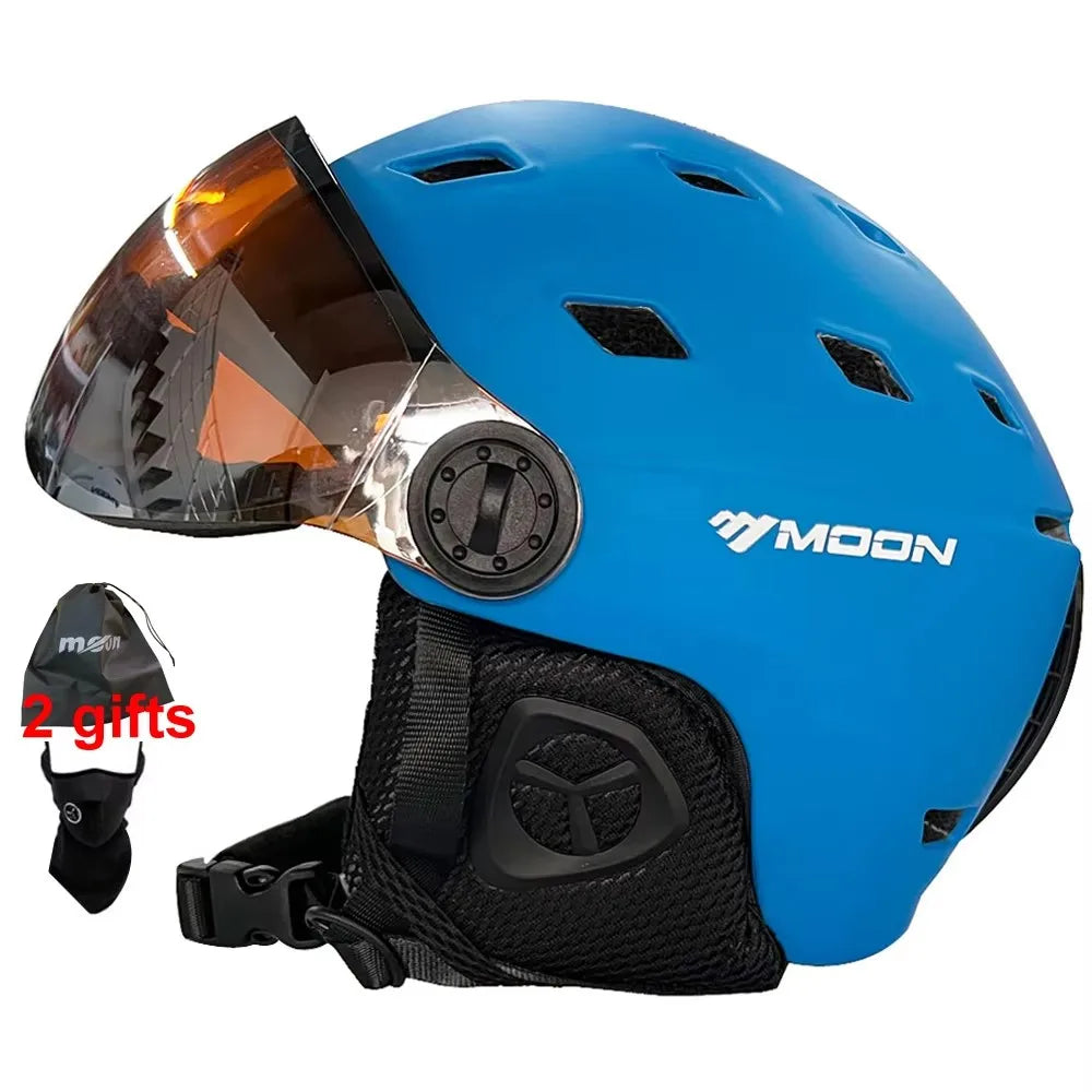 Skiing Helmet with Goggles Integrally-Molded PC+EPS High-Quality Ski Helmet Outdoor Adult Sport Ski Snowboard Skateboard Helmets