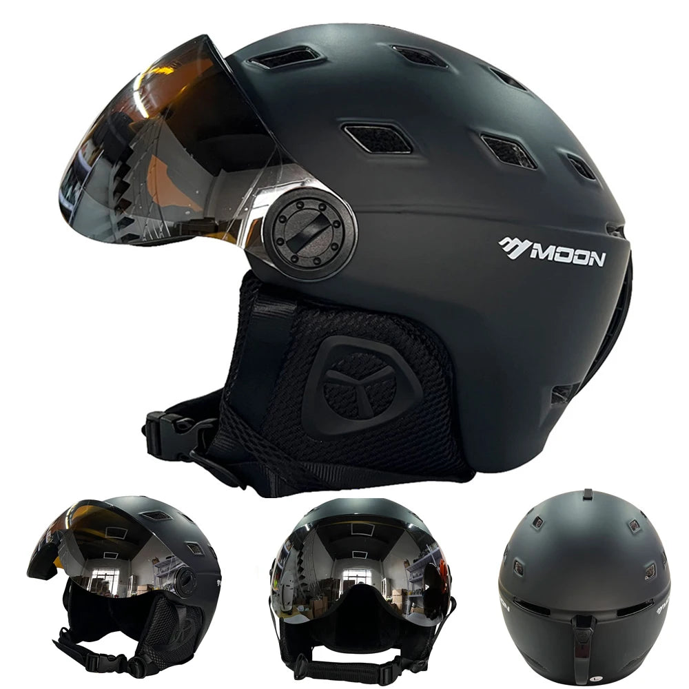 Skiing Helmet with Goggles Integrally-Molded PC+EPS High-Quality Ski Helmet Outdoor Adult Sport Ski Snowboard Skateboard Helmets