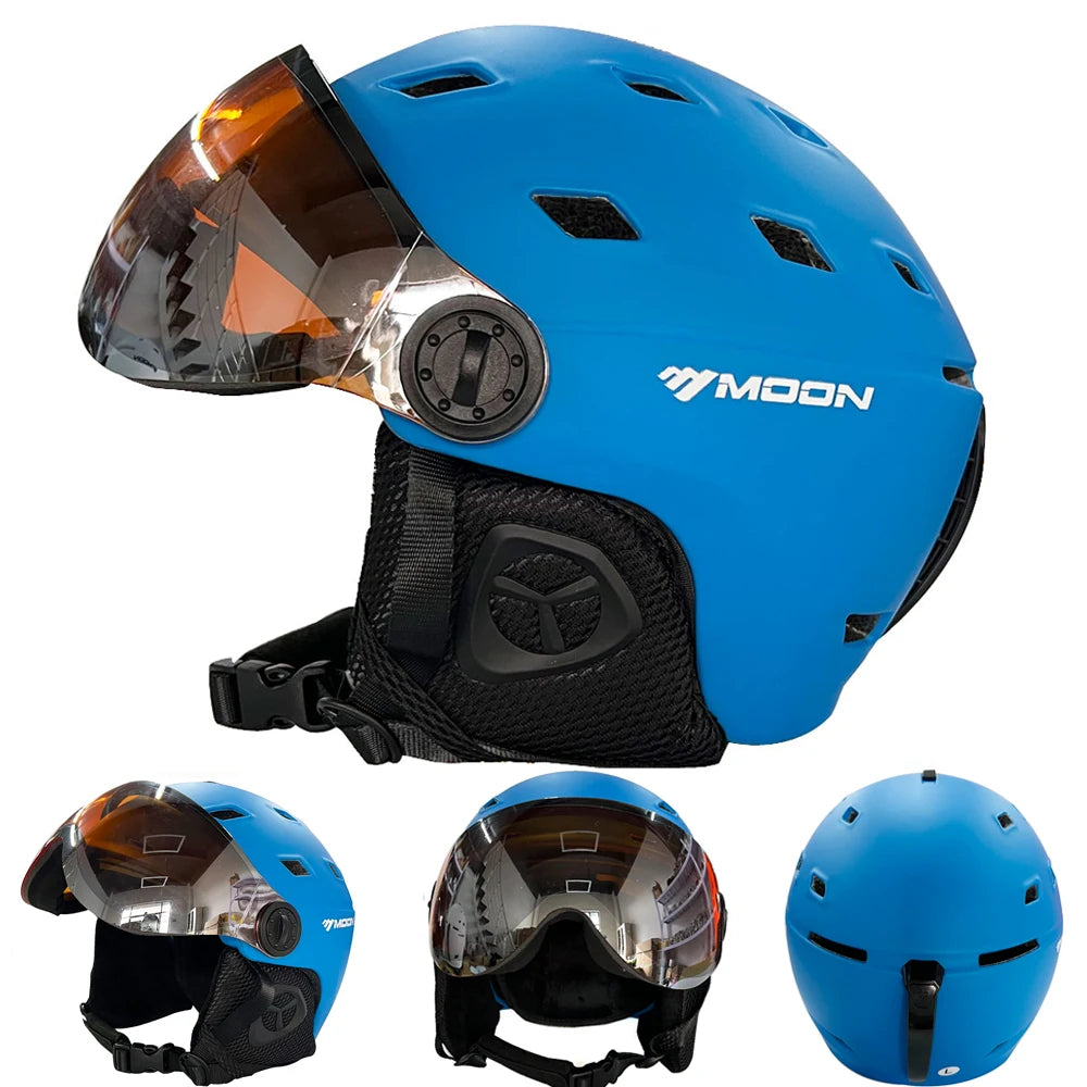 Skiing Helmet with Goggles Integrally-Molded PC+EPS High-Quality Ski Helmet Outdoor Adult Sport Ski Snowboard Skateboard Helmets