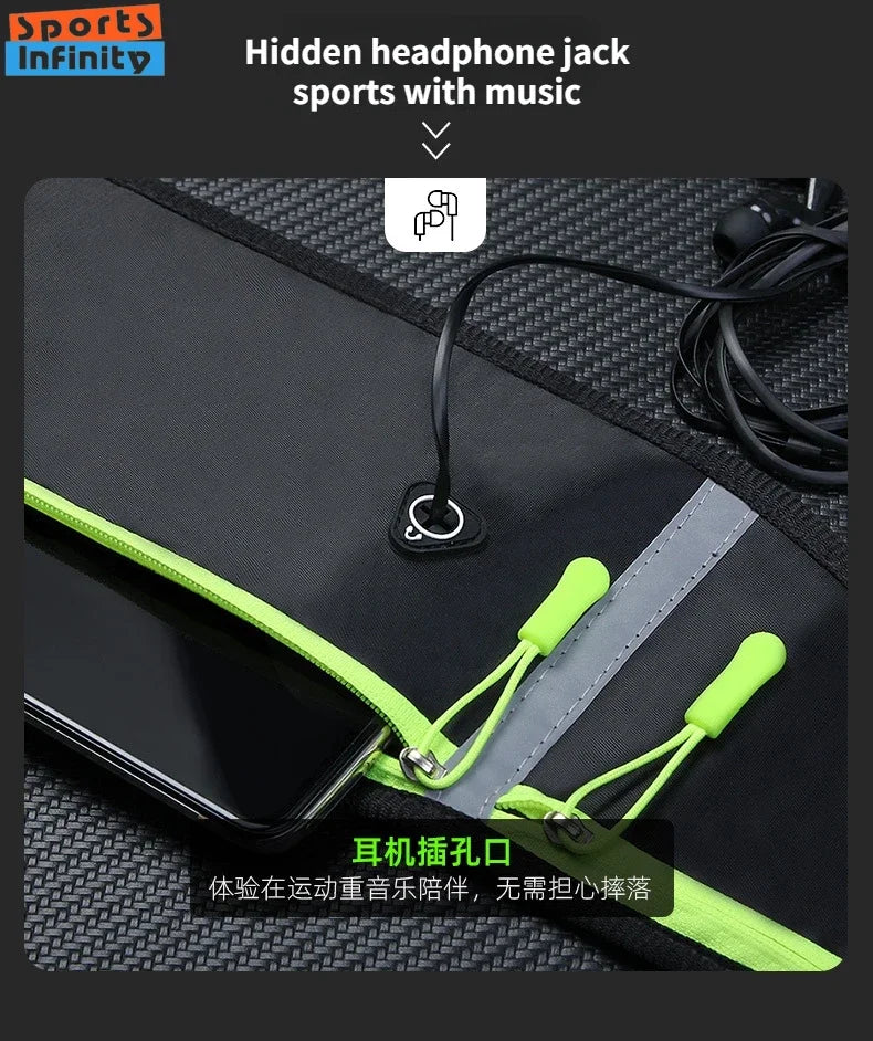 Sports Running Bag Men Women Waist Bag Mobile Cell Phone Pouch Waterproof Invisible Belt Bag for Outdoors Gym Sport Bags