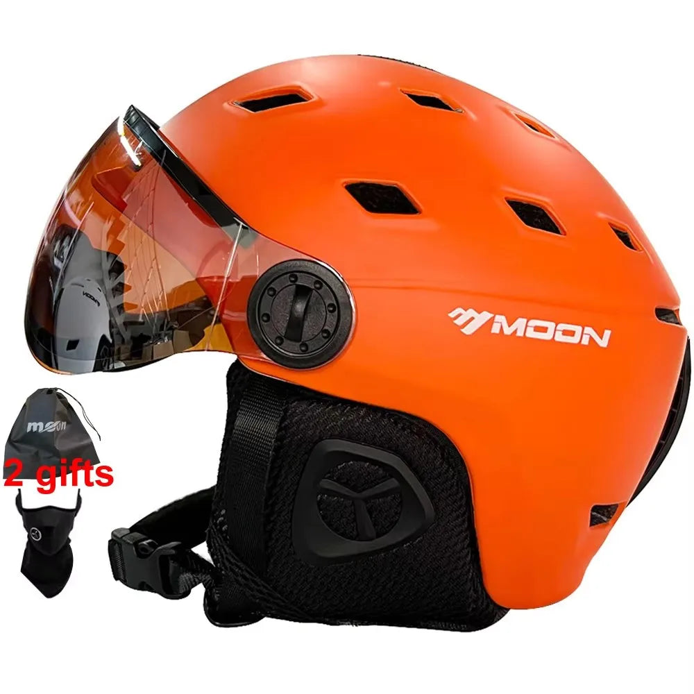 Skiing Helmet with Goggles Integrally-Molded PC+EPS High-Quality Ski Helmet Outdoor Adult Sport Ski Snowboard Skateboard Helmets