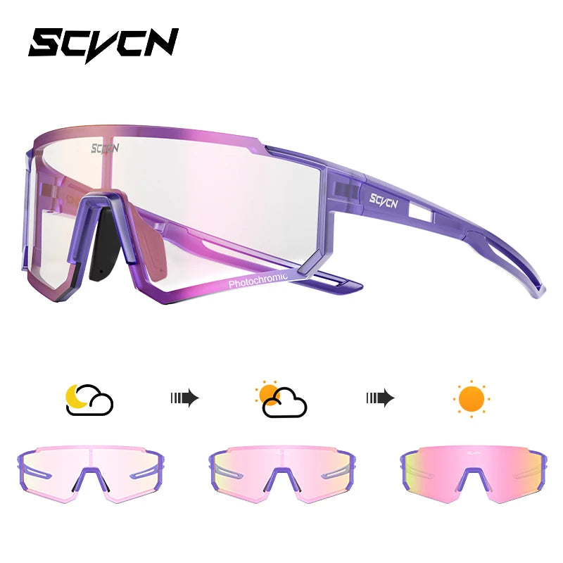 SCVCN new Outdoor Cycling Sunglasses Men MTB Bike Glasses Sports Mountain Climbing fishing Women Bicycle Cycling UV400 Goggles