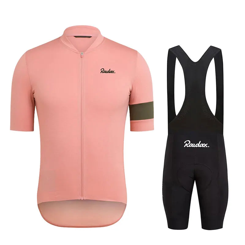 Raudax 2025 Men Short Sleeve Jersey Sets Ropa Ciclismo Hombre Summer Cycling Clothing Triathlon Bib Shorts Suit Bike Uniform