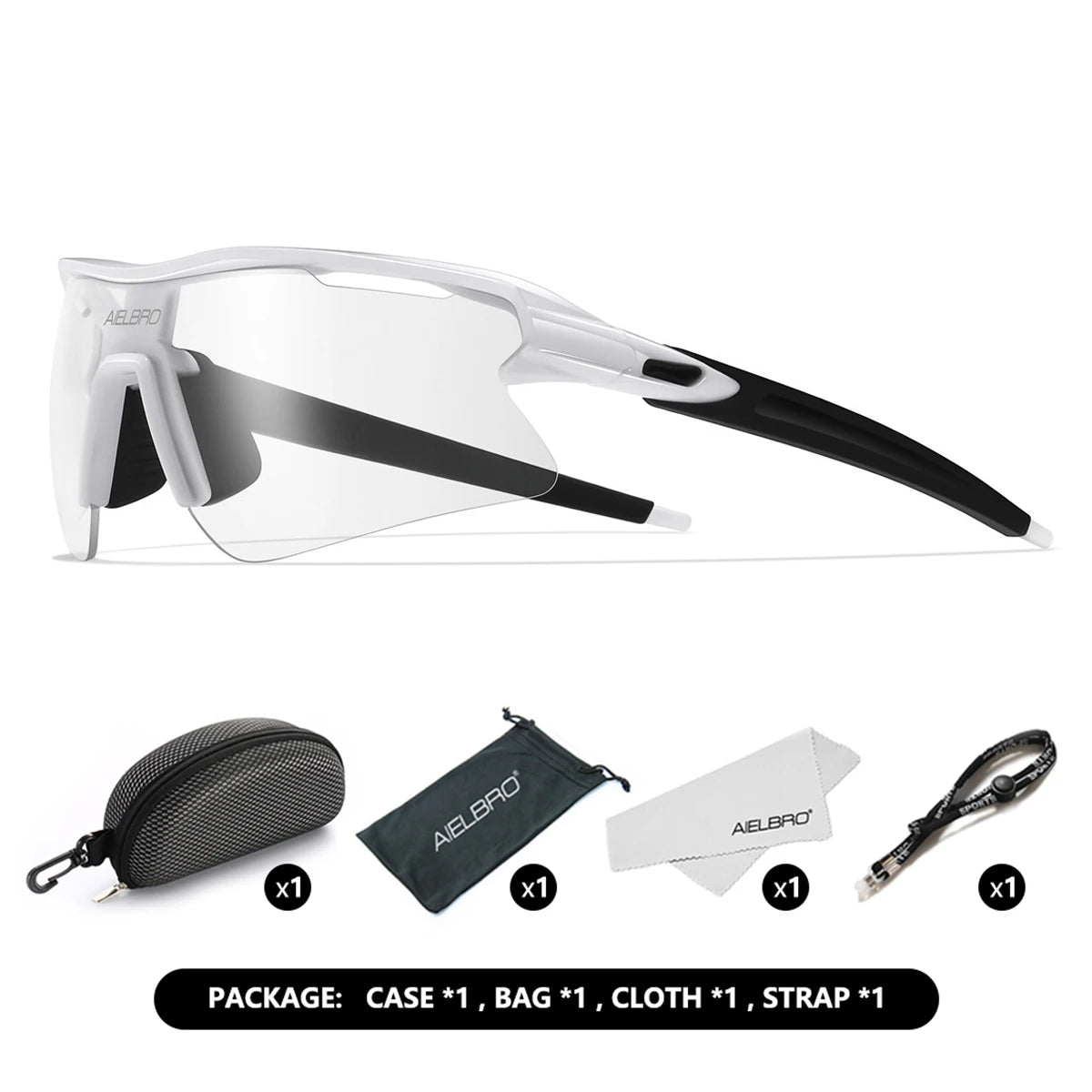 AIELBRO Sports Sunglasses for Men Women Cycling Running - UV400 Protection Bicycle Glasses for Road Bike & Outdoor Activities