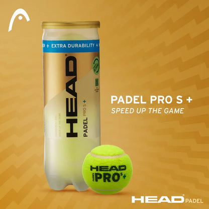 Head Pro S + Padel Balls - High Durability, Available in Sets of 3, 6, 12, or 24 Botes, Ideal for Advanced Players, Excellent Control, and Robust Felt for Long-lasting Performance in Padel Sports Equipment.