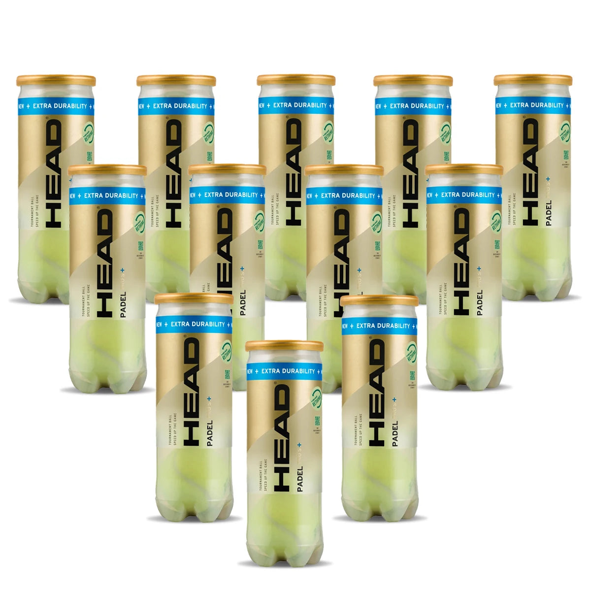Head Pro S + Padel Balls - High Durability, Available in Sets of 3, 6, 12, or 24 Botes, Ideal for Advanced Players, Excellent Control, and Robust Felt for Long-lasting Performance in Padel Sports Equipment.