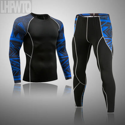 Men's Ski Thermal Underwear Set Motorcycle 4 Seasons Skiing Warm Base Layers Sportwear Tight Long Shirt & Tops Set Clothing