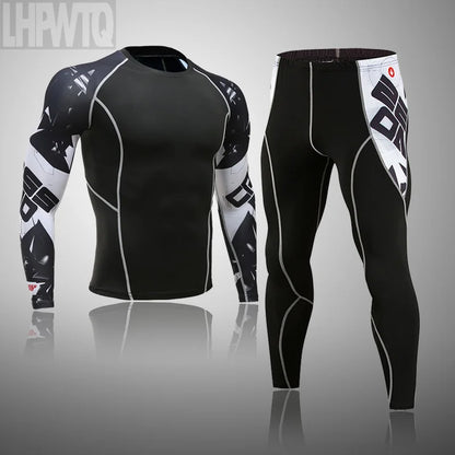 Men's Ski Thermal Underwear Set Motorcycle 4 Seasons Skiing Warm Base Layers Sportwear Tight Long Shirt & Tops Set Clothing