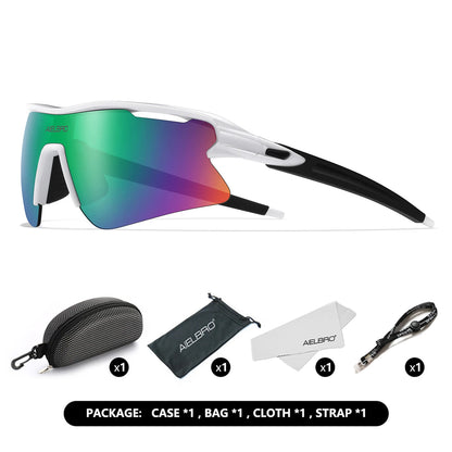 AIELBRO Sports Sunglasses for Men Women Cycling Running - UV400 Protection Bicycle Glasses for Road Bike & Outdoor Activities