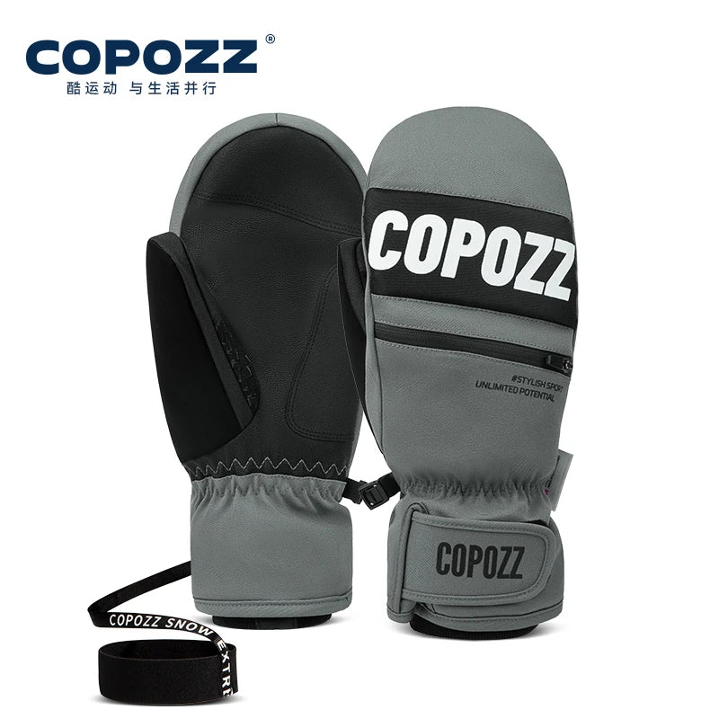 COPOZZ New Upgrade Thicken Ski Gloves Winter Men Women 3M Thinsulate Thermal Snowboard Gloves Waterproof Warm Mittens Ski Gloves