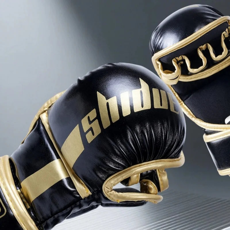 1 Pair Professional MMA Boxing Gloves High-Quality PU Fighting Muay Thai MMA Sanda Training Gloves Boxing Training Accessories