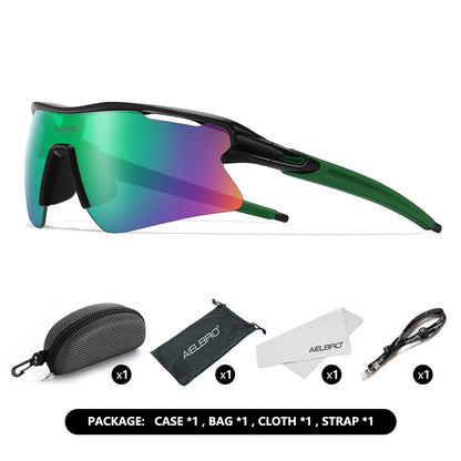 AIELBRO Sports Sunglasses for Men Women Cycling Running - UV400 Protection Bicycle Glasses for Road Bike & Outdoor Activities