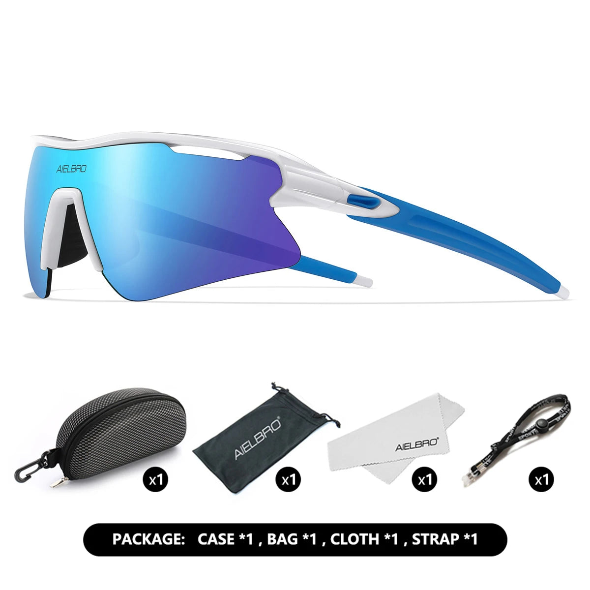 AIELBRO Sports Sunglasses for Men Women Cycling Running - UV400 Protection Bicycle Glasses for Road Bike & Outdoor Activities