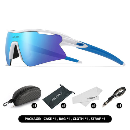 AIELBRO Sports Sunglasses for Men Women Cycling Running - UV400 Protection Bicycle Glasses for Road Bike & Outdoor Activities