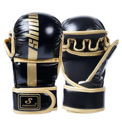 1 Pair Professional MMA Boxing Gloves High-Quality PU Fighting Muay Thai MMA Sanda Training Gloves Boxing Training Accessories
