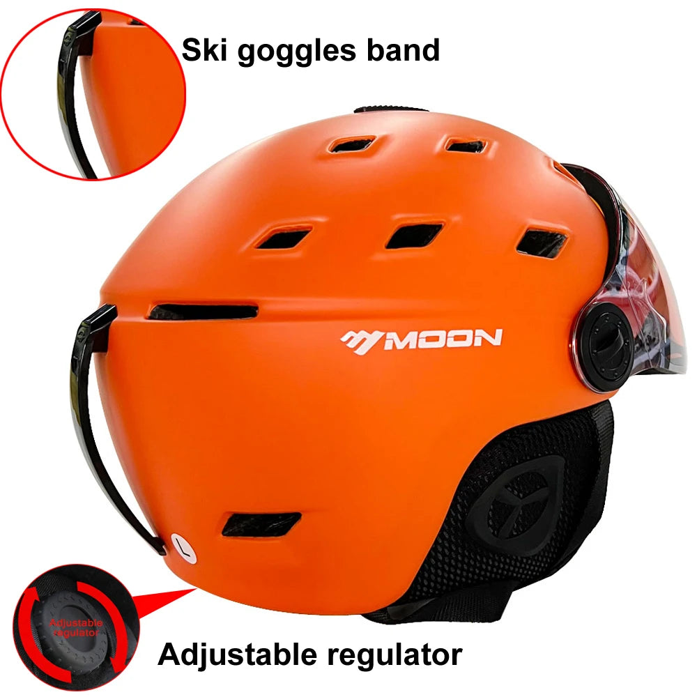 Skiing Helmet with Goggles Integrally-Molded PC+EPS High-Quality Ski Helmet Outdoor Adult Sport Ski Snowboard Skateboard Helmets