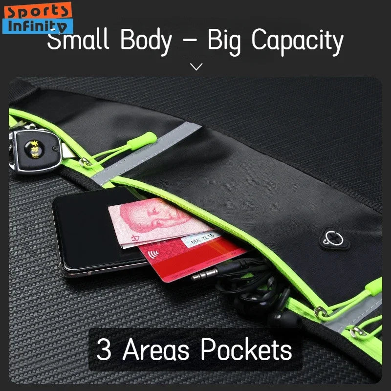 Sports Running Bag Men Women Waist Bag Mobile Cell Phone Pouch Waterproof Invisible Belt Bag for Outdoors Gym Sport Bags