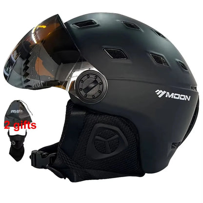 Skiing Helmet with Goggles Integrally-Molded PC+EPS High-Quality Ski Helmet Outdoor Adult Sport Ski Snowboard Skateboard Helmets