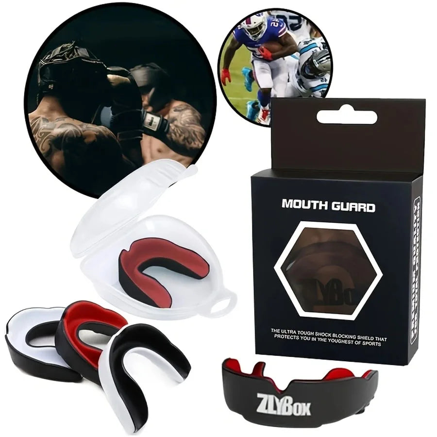 1Pc High-Quality Eva Material Sports Mouthguard Braces and Braces Are Suitable for High-Intensity Sports Such as Boxing, Basketball, Football, Comprehensive Fighting, Taekwondo