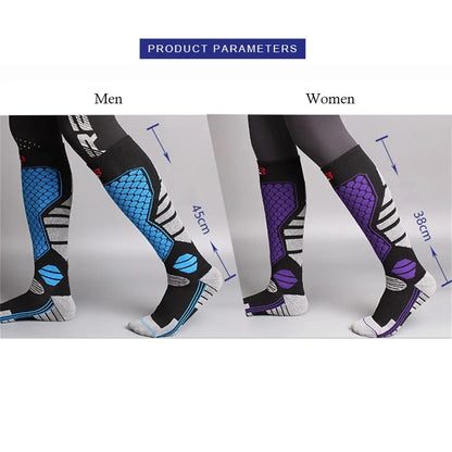 Winter Warm Ski Socks Anti-slip Thickened Breathable Compression Snowboard Socks Thermal Moisture-wicking Knee High Socks