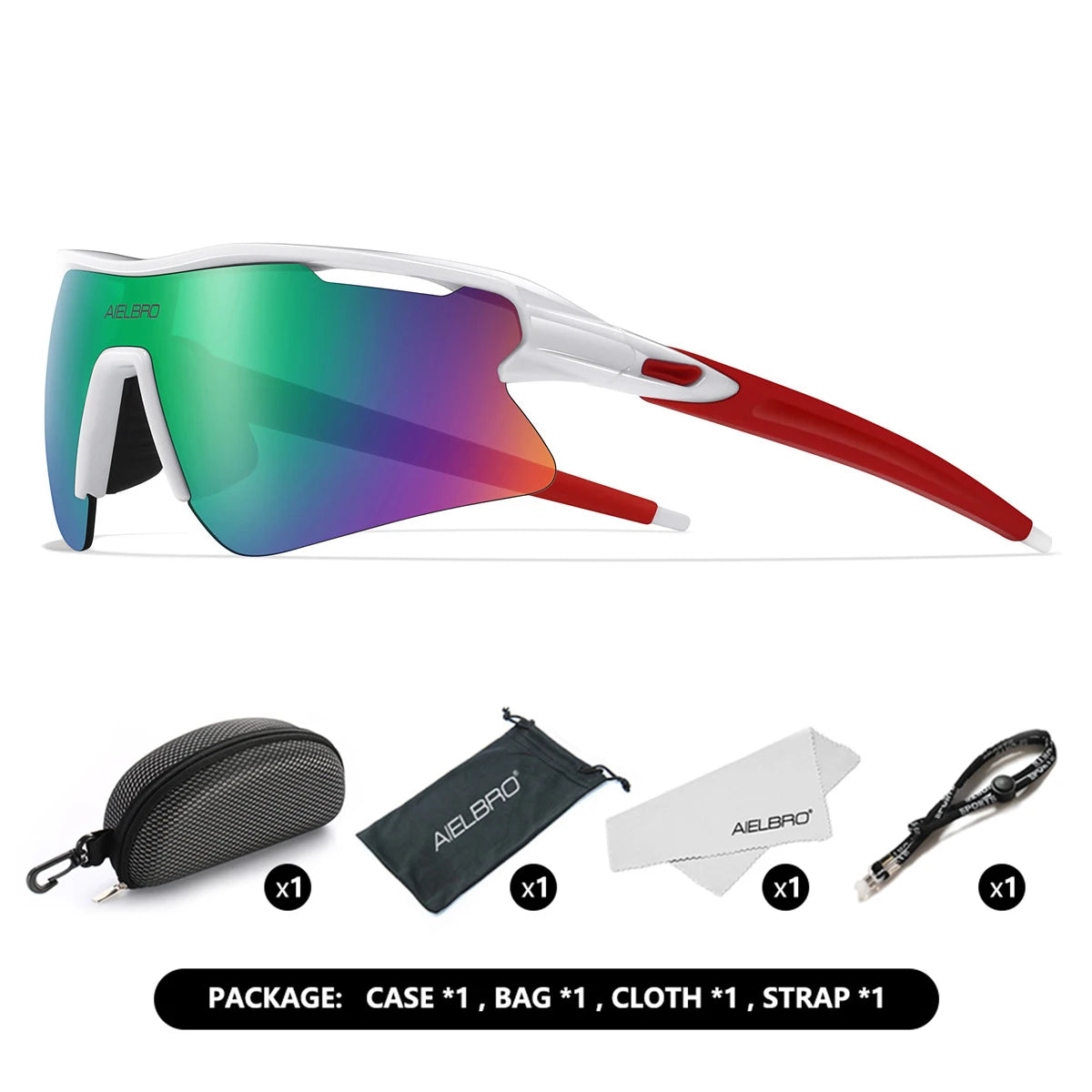 AIELBRO Sports Sunglasses for Men Women Cycling Running - UV400 Protection Bicycle Glasses for Road Bike & Outdoor Activities