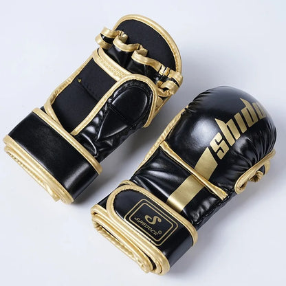 1 Pair Professional MMA Boxing Gloves High-Quality PU Fighting Muay Thai MMA Sanda Training Gloves Boxing Training Accessories