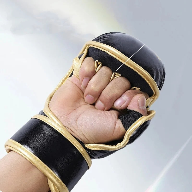 1 Pair Professional MMA Boxing Gloves High-Quality PU Fighting Muay Thai MMA Sanda Training Gloves Boxing Training Accessories
