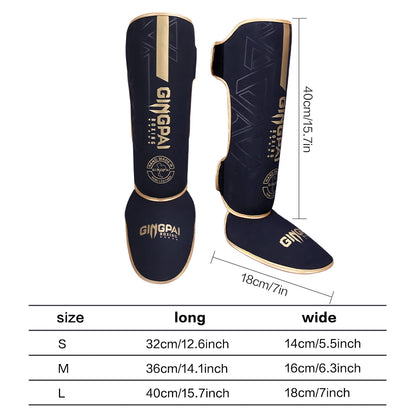 High-Quality PU Leather Boxing Shin Guards Ankle Support Protector MMA Muay Thai Training Leg Warmers Light Kicking Shin Pads