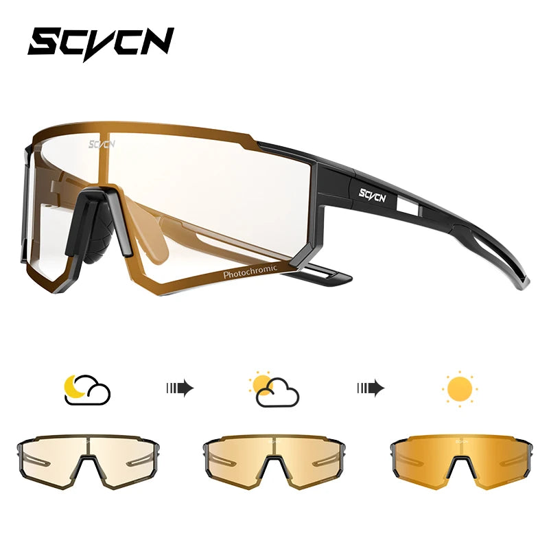 SCVCN new Outdoor Cycling Sunglasses Men MTB Bike Glasses  Sports Mountain Climbing fishing Women Bicycle Cycling UV400 Goggles