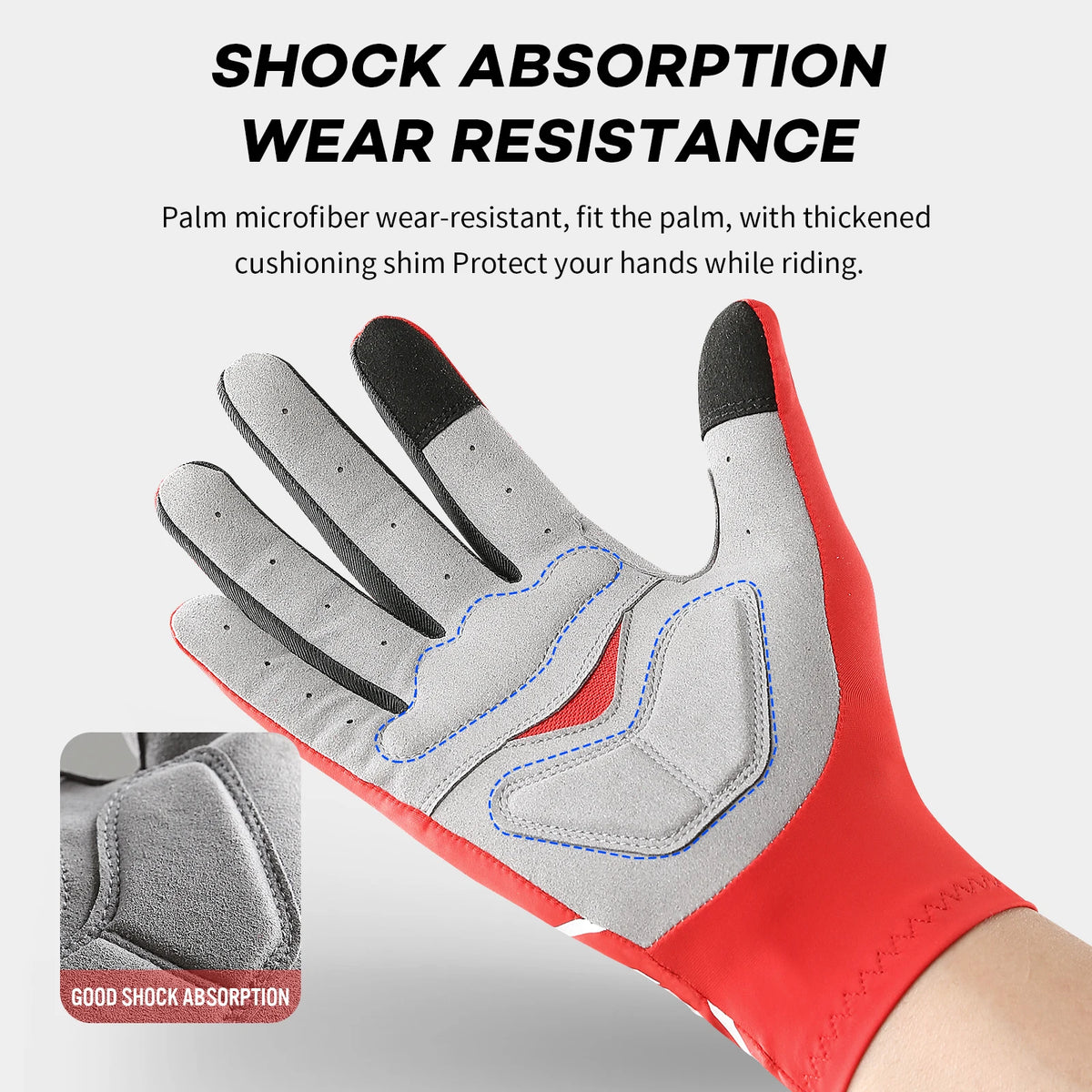 Vilico Professional Outdoor Cycling Gloves With Sensitive Touch Screen Shock Absorption Anti Slip Wear-resistant Riding Gloves