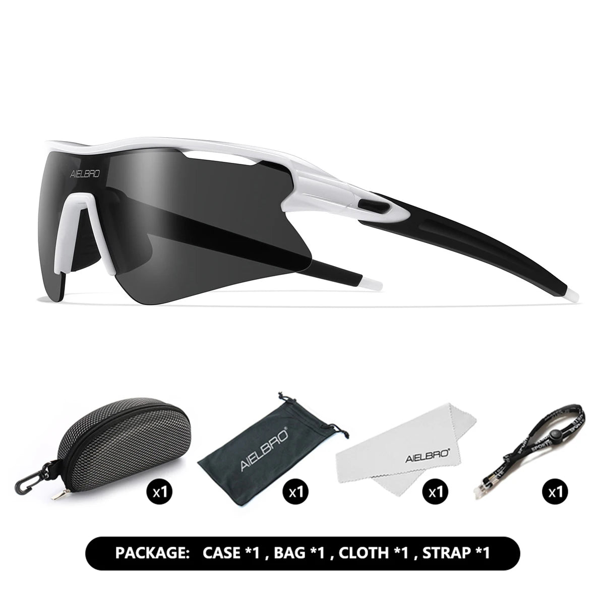 AIELBRO Sports Sunglasses for Men Women Cycling Running - UV400 Protection Bicycle Glasses for Road Bike & Outdoor Activities