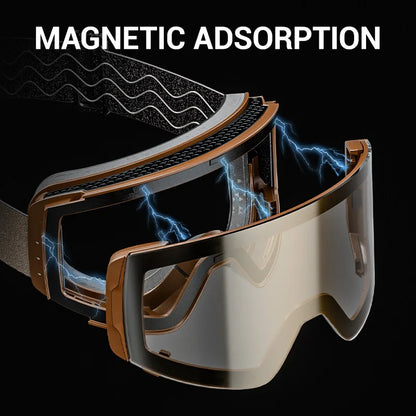 KAPVOE Magnetic Snow Goggles Double Layer Anti-Fog UV Protection for Skiing Snowboarding High-definition Clarity Unisex Skiing