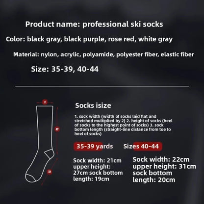 New Thickened Ski Socks Anti-slip Thermal Compression Socks Moisture-wicking Breathable Knee High Socks for Cold Weather