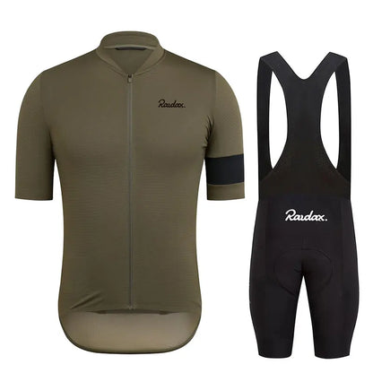 Raudax 2025 Men Short Sleeve Jersey Sets Ropa Ciclismo Hombre Summer Cycling Clothing Triathlon Bib Shorts Suit Bike Uniform